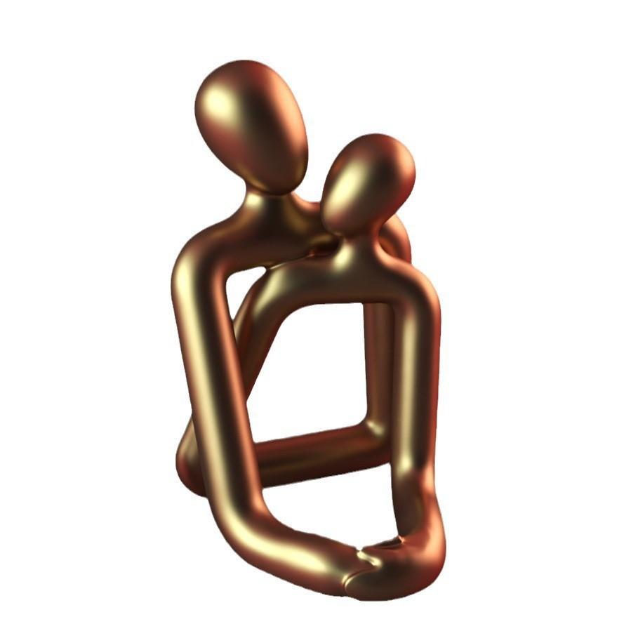 Skulptur med kärlekspar i resin – guld eller vit