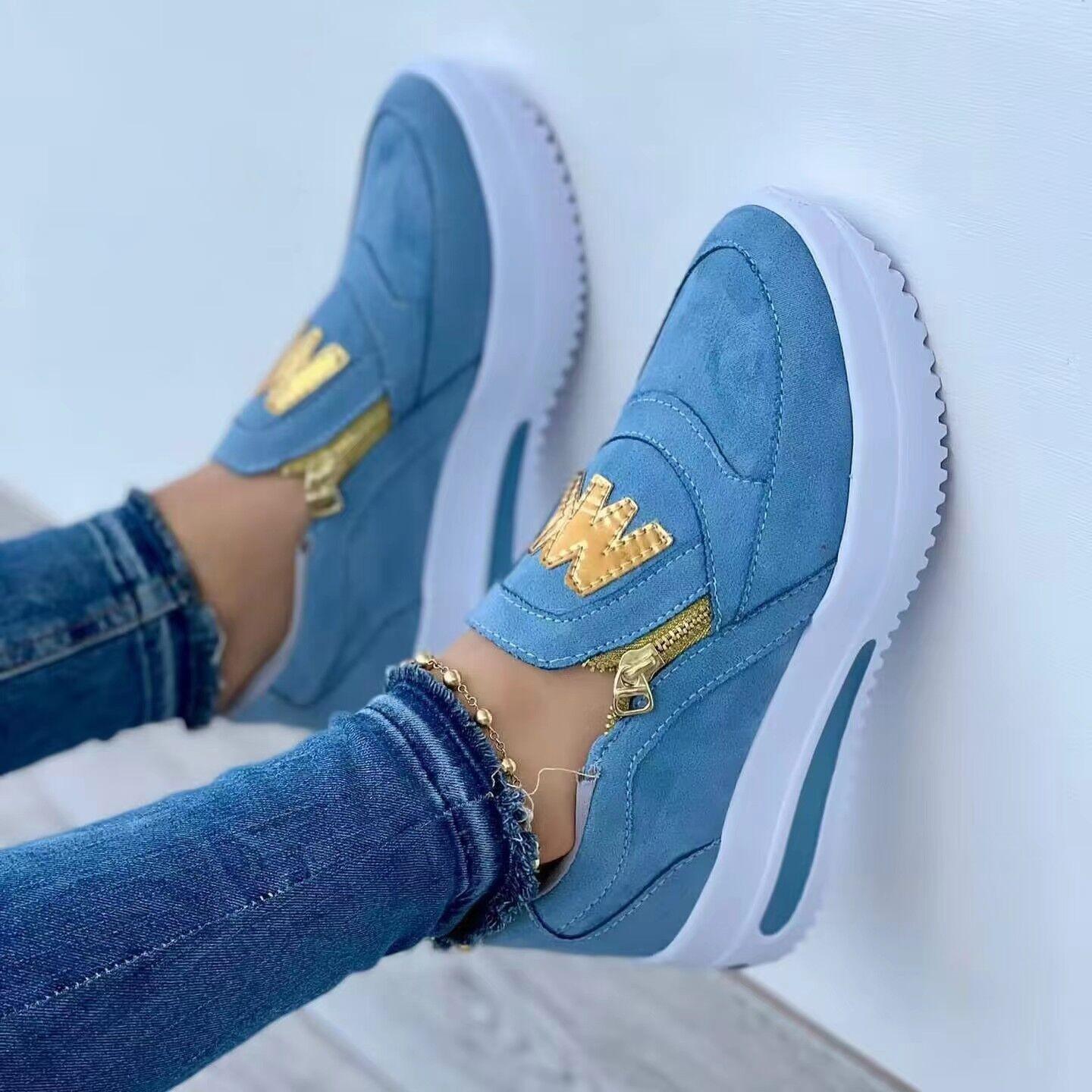 Sneakers med kilklack och platåsula – dam