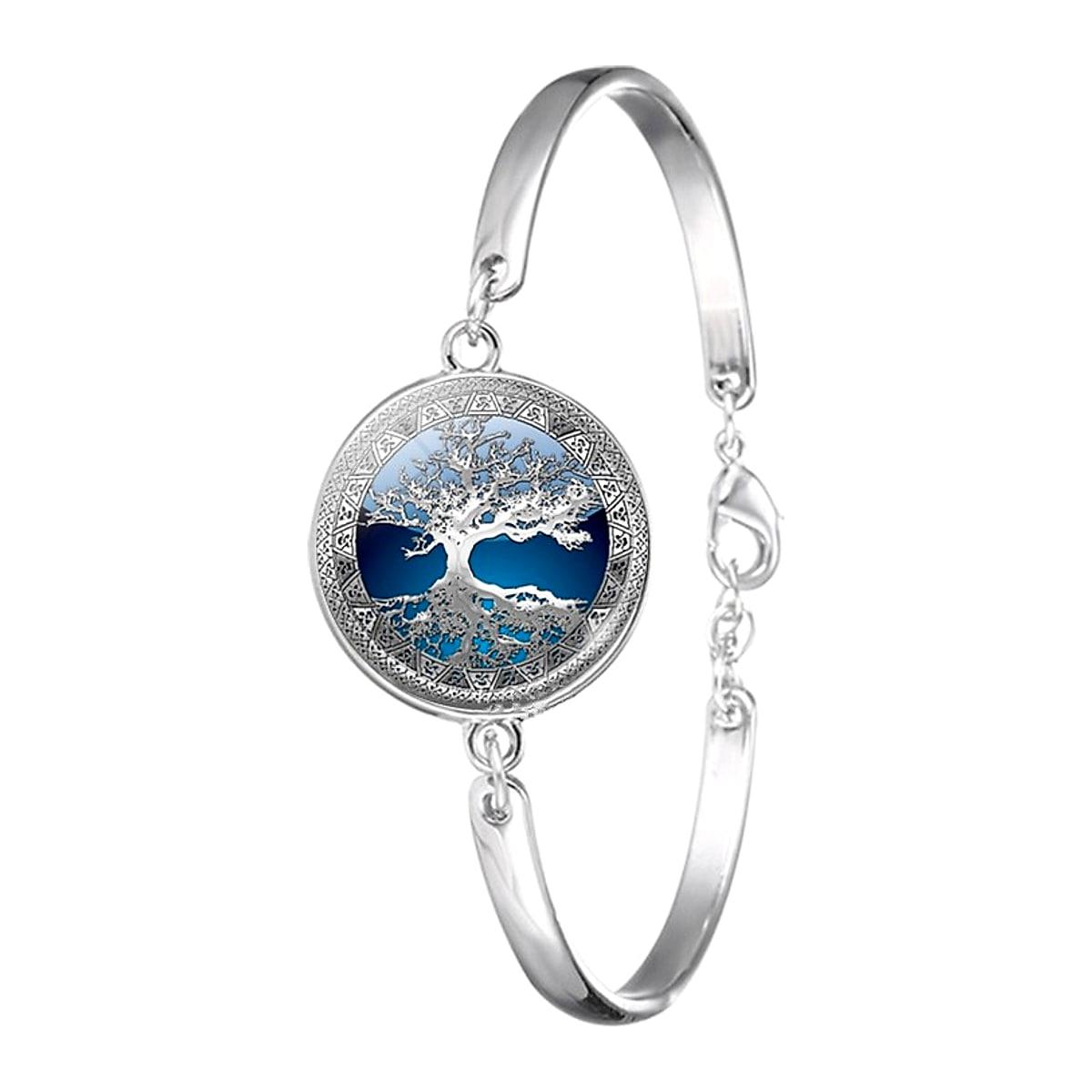 Armband med livets träd under glas – 17 + 5 cm