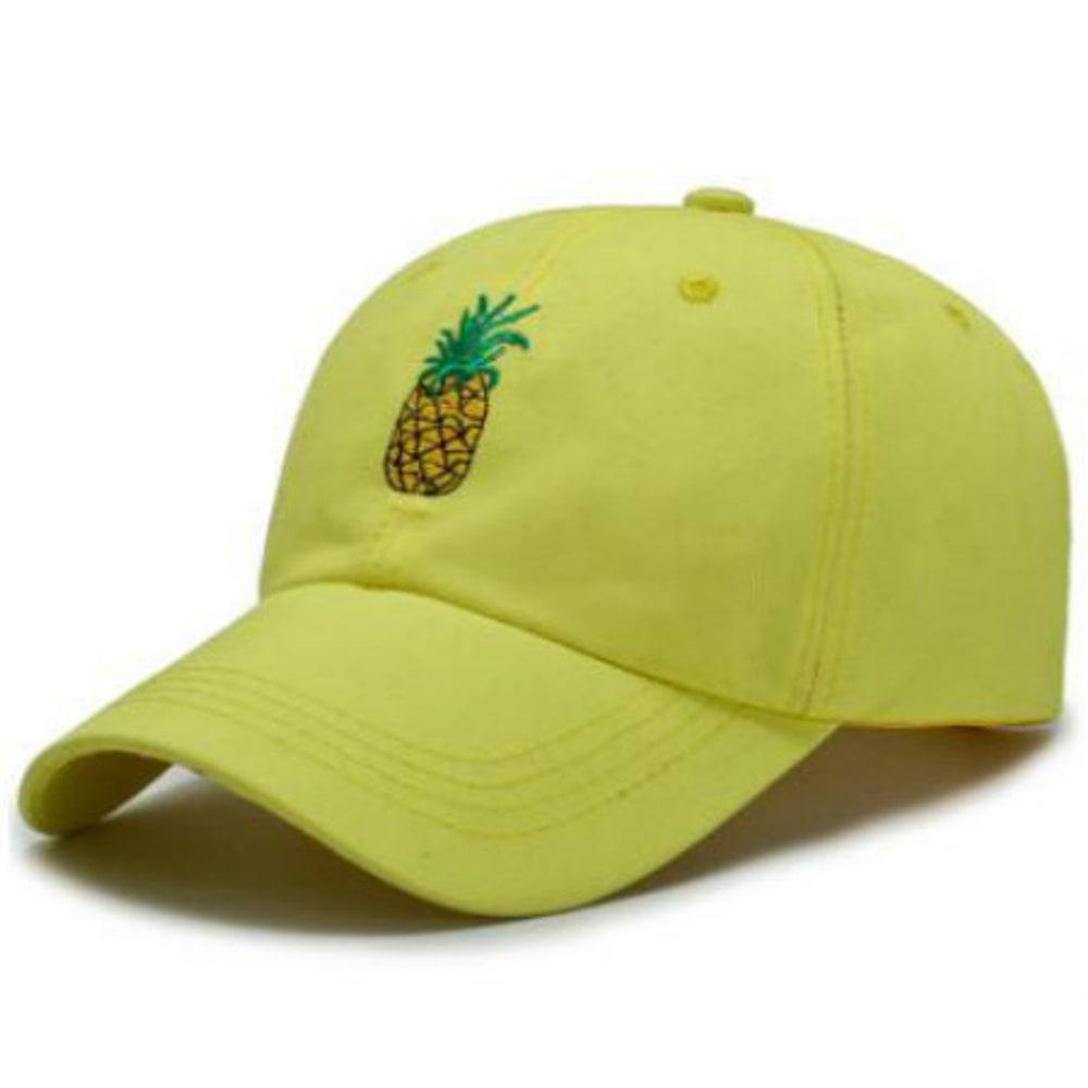 Keps med broderad ananas – justerbar, bomull