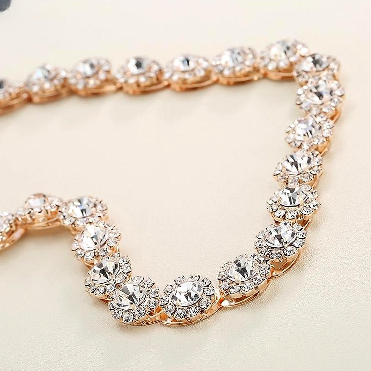 Hårband med strass formade som solrosor – brud och fest