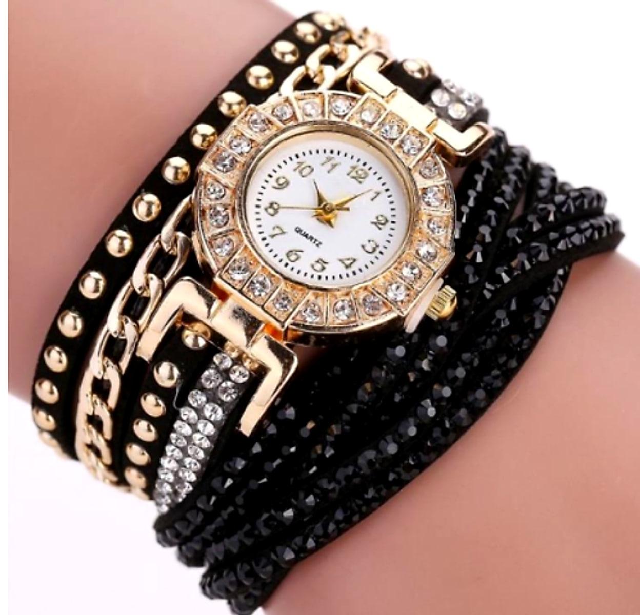 Damklocka med flätat armband – 28 mm urtavla, elva färger