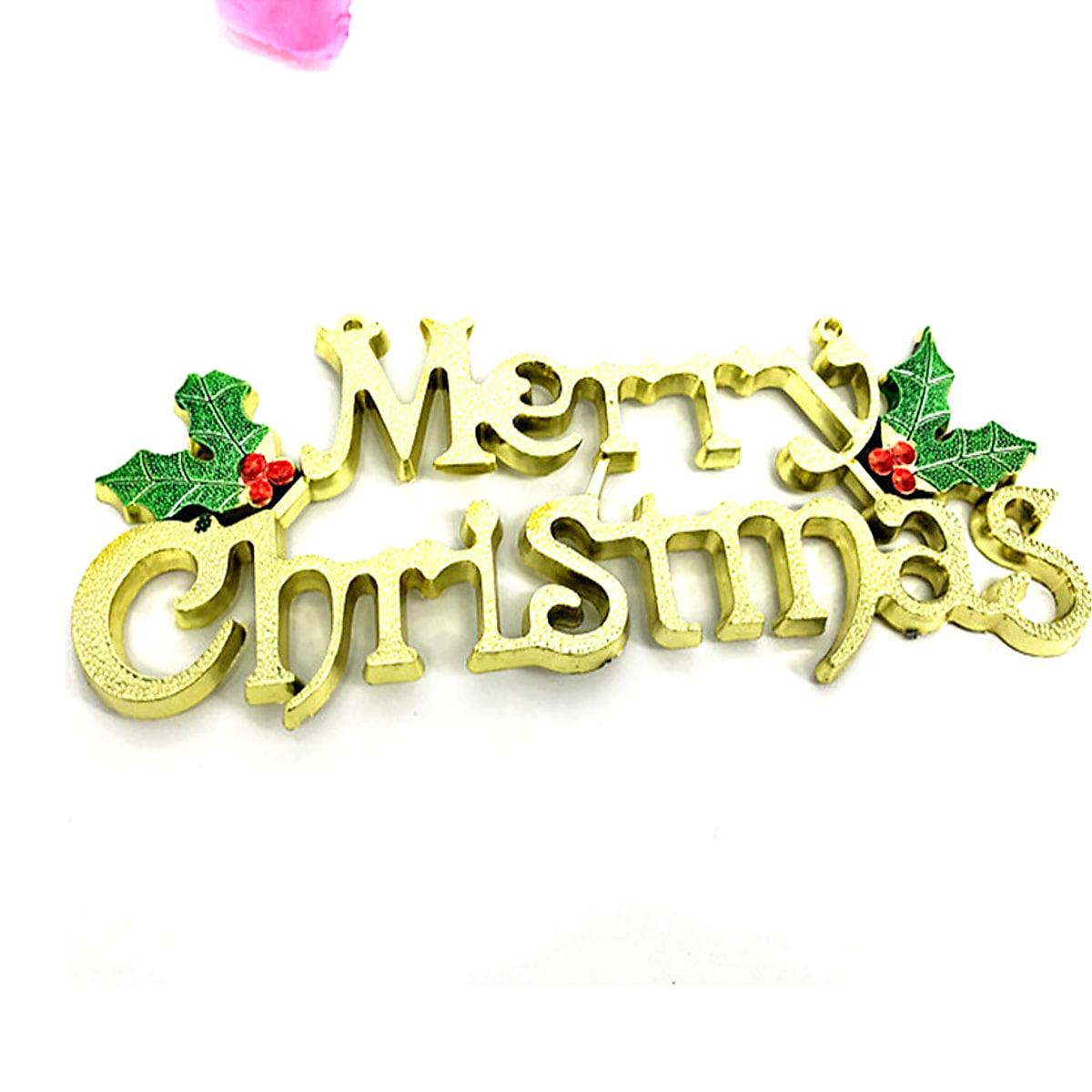 Glittrig skylt med Merry Christmas i guld – 14 till 40 cm