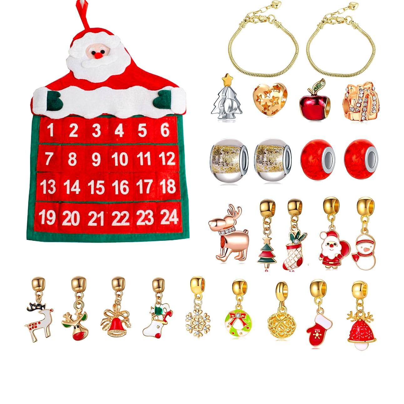 Adventskalender med smycken – 2 armband och 22 berlocker
