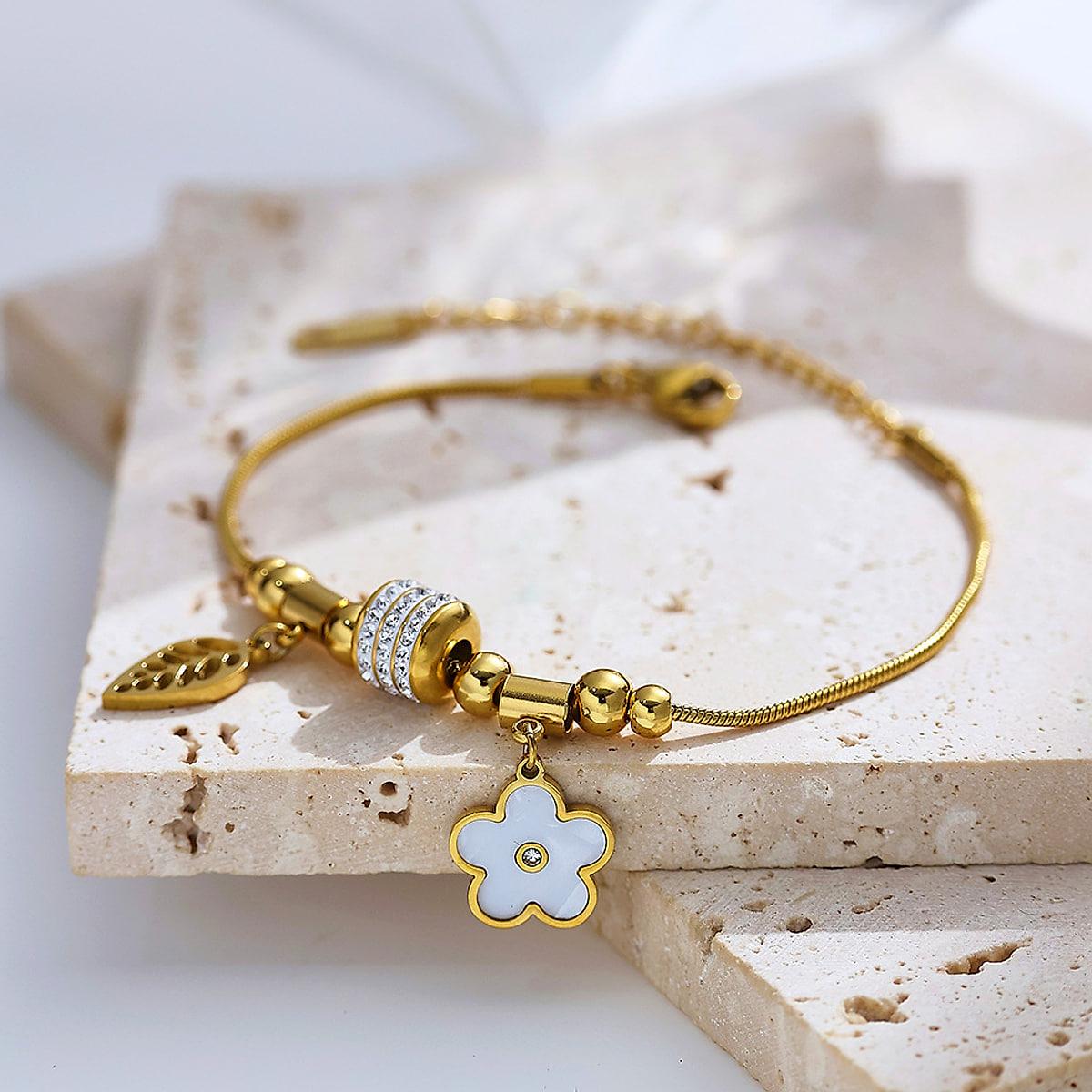 Tunt armband i rostfritt stål – guld eller silver