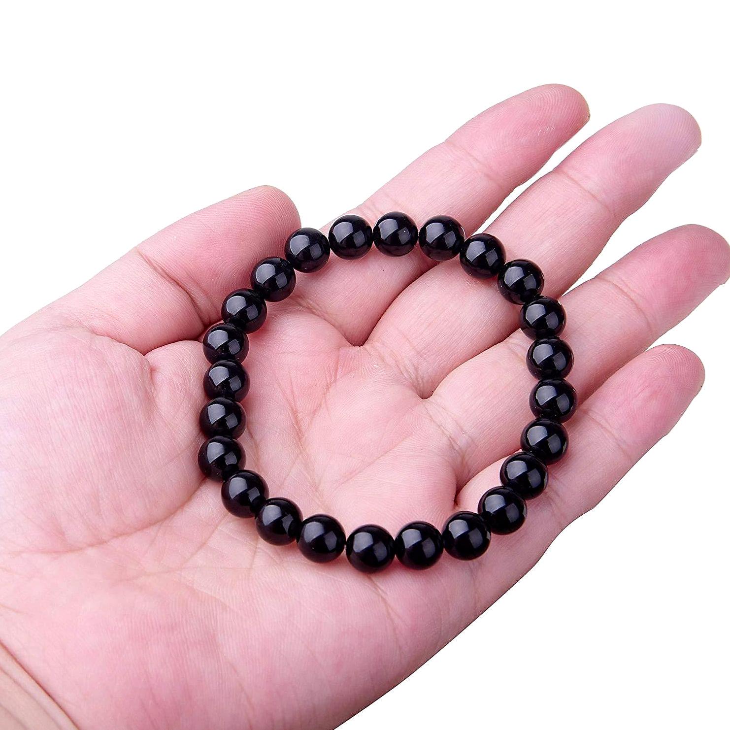 Armband med svarta onyxpärlor – 6, 8 eller 10 mm