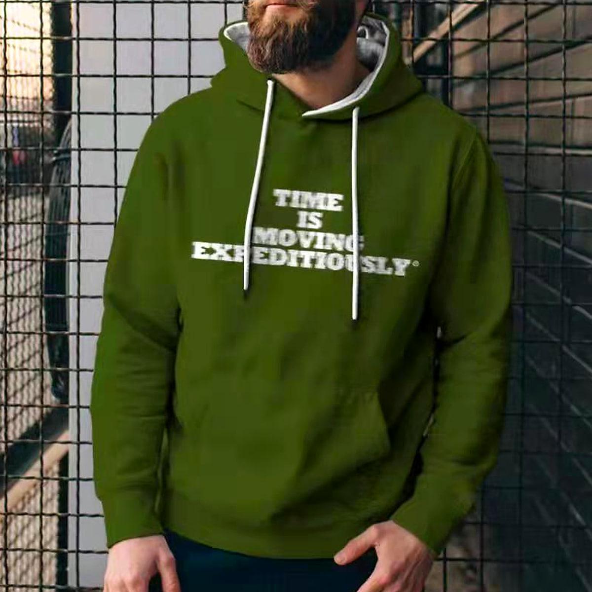 Enfärgad sweatshirt för herr – ledig passform