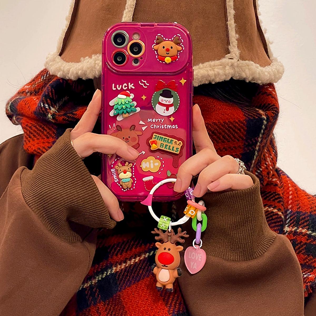 Julskal för mobilen med ren eller tomte – passar iPhone 13–15