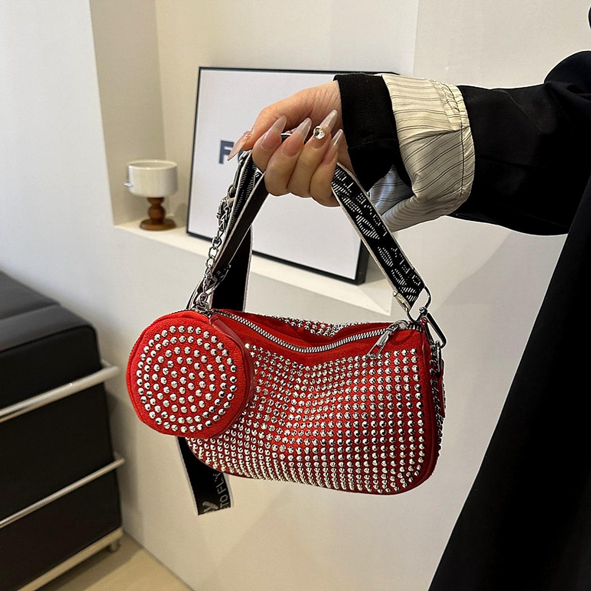 Axelväska med strass och liten börs – fest