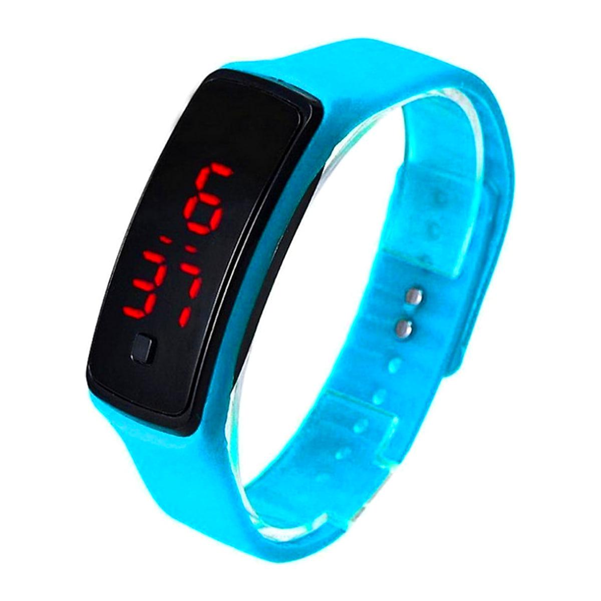 Digital LED-klocka med silikonarmband – sju färger
