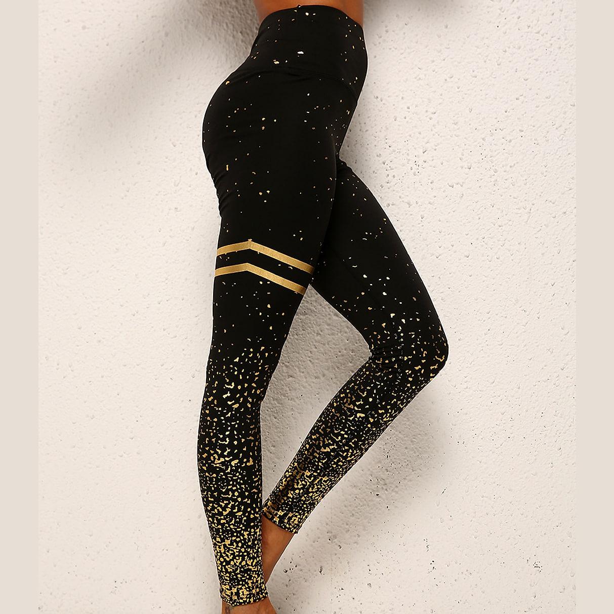Leggings med hög midja och glittrande prickrand