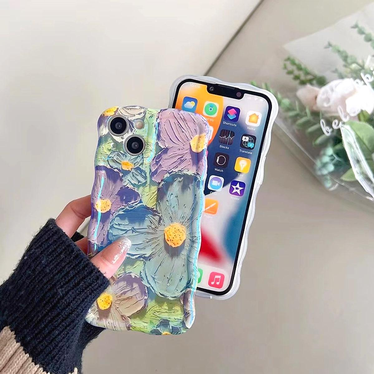 Mobilskal med blommor i oljemålningsstil till iPhone