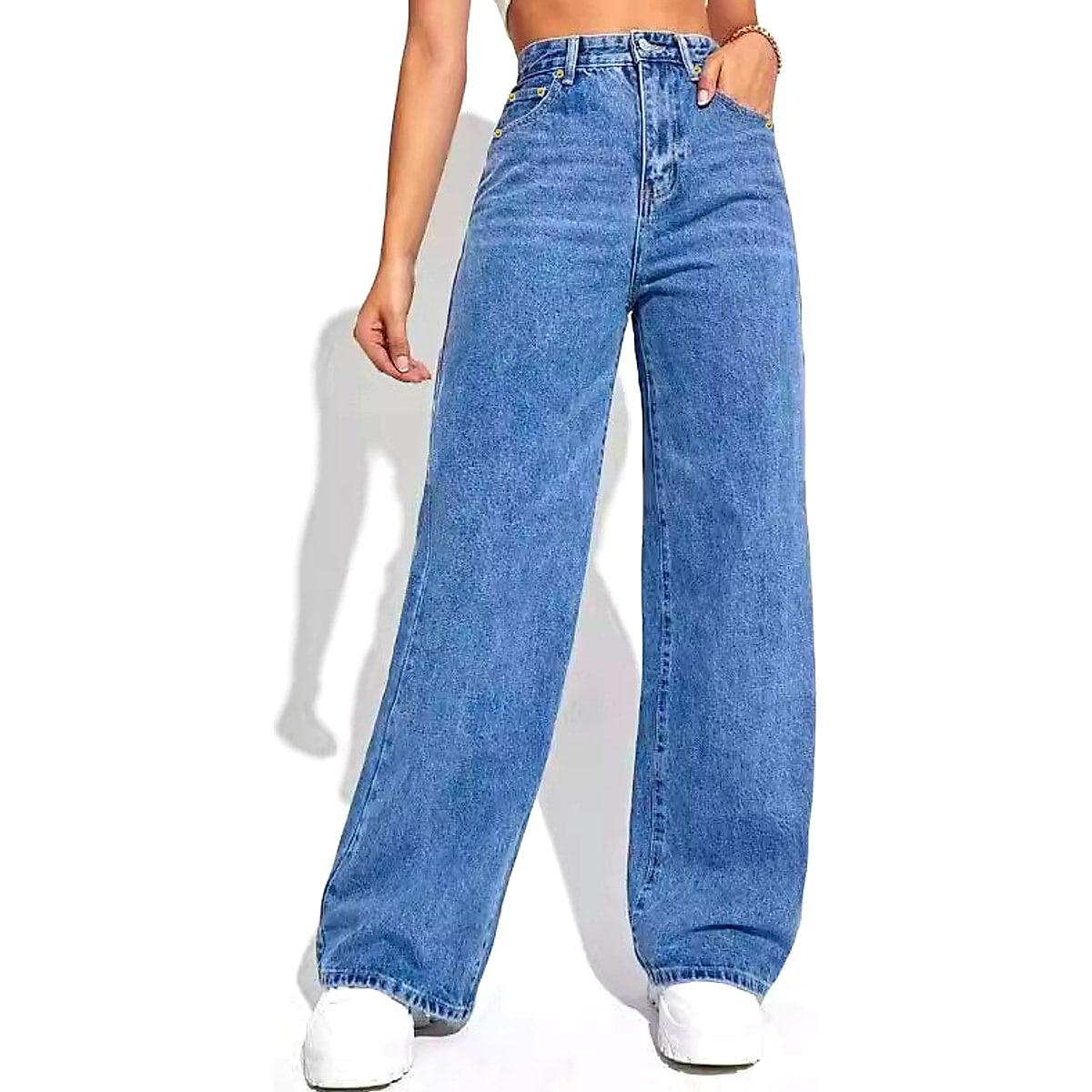 Jeans för dam med mellanhög midja – S till 5XL