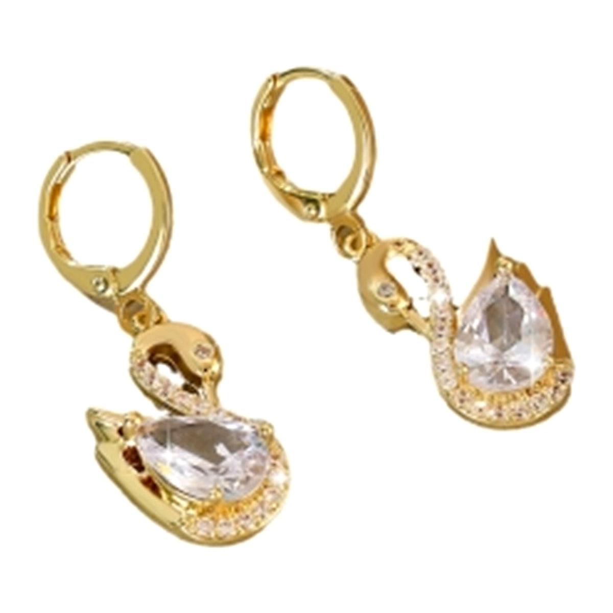 Örhängen med svanar och strass