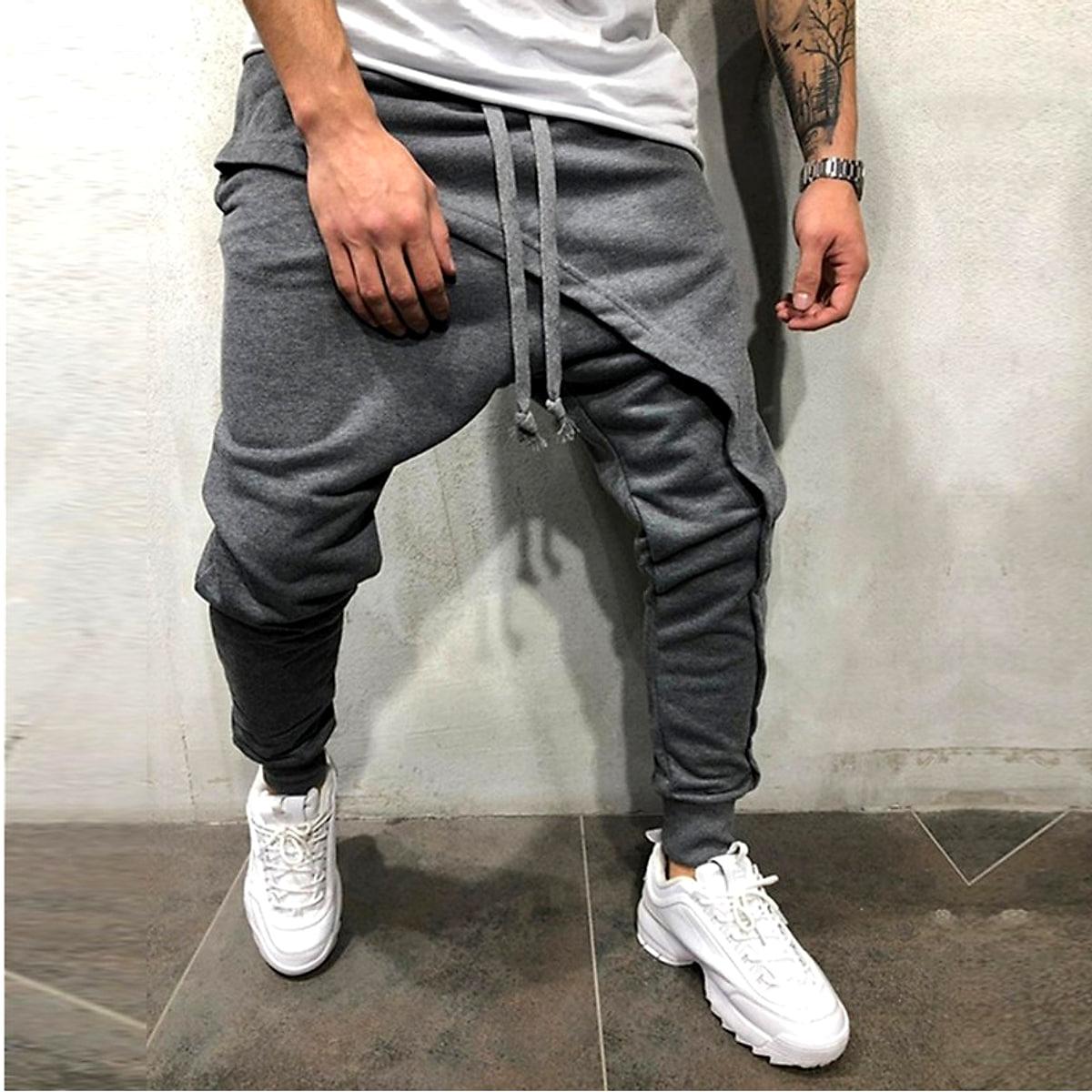 Joggingbyxor för herr med dragsko – avsmalnande ben