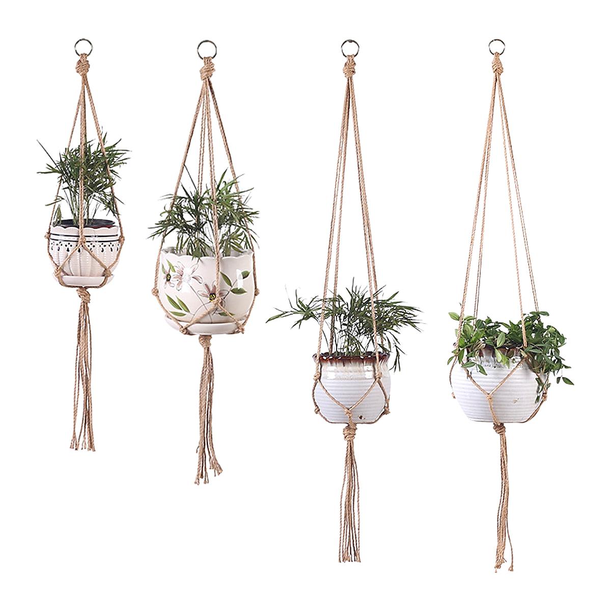 Handknuten blomampel i bomullsrep – 85 till 122 cm