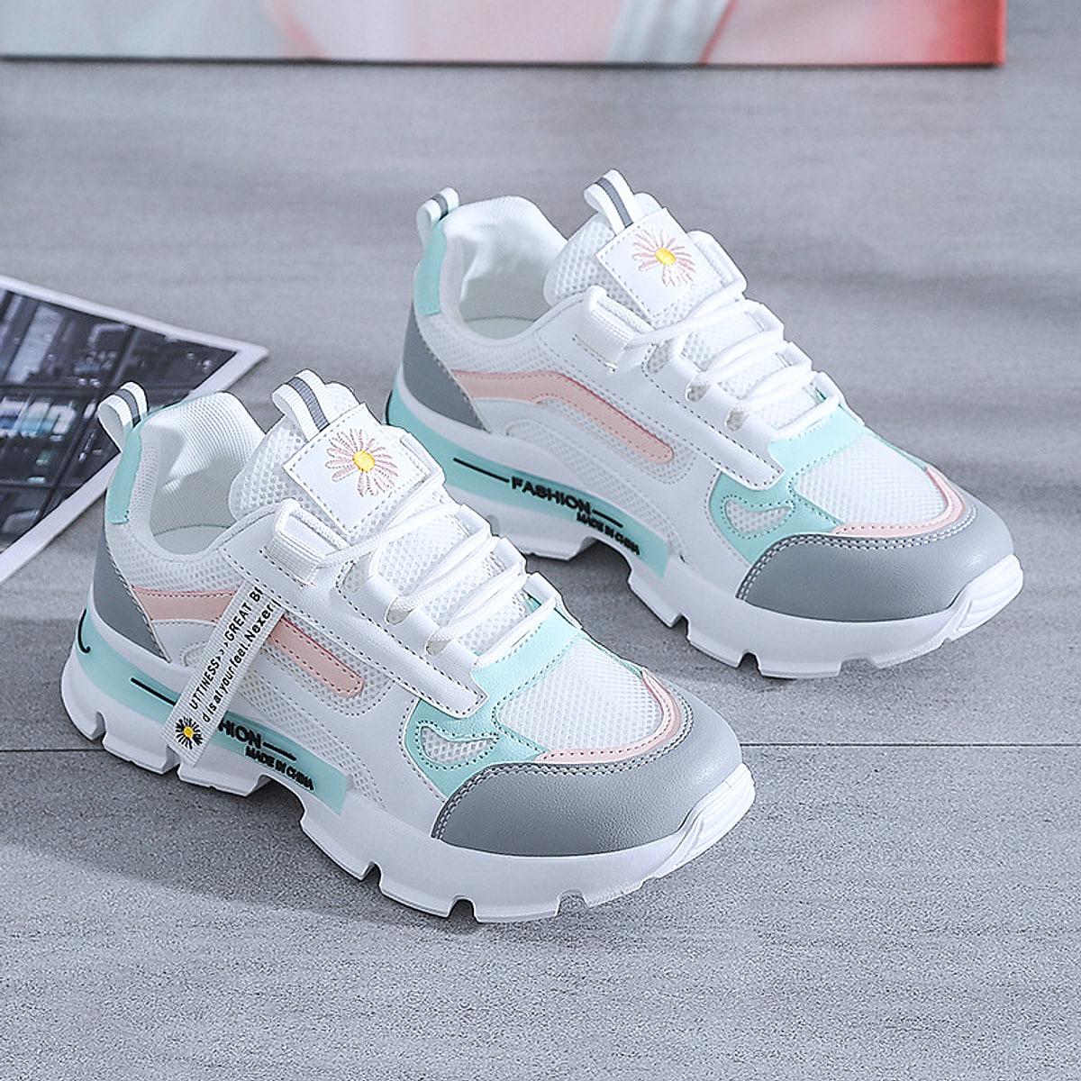 Chunky sneakers för dam – grön eller rosa