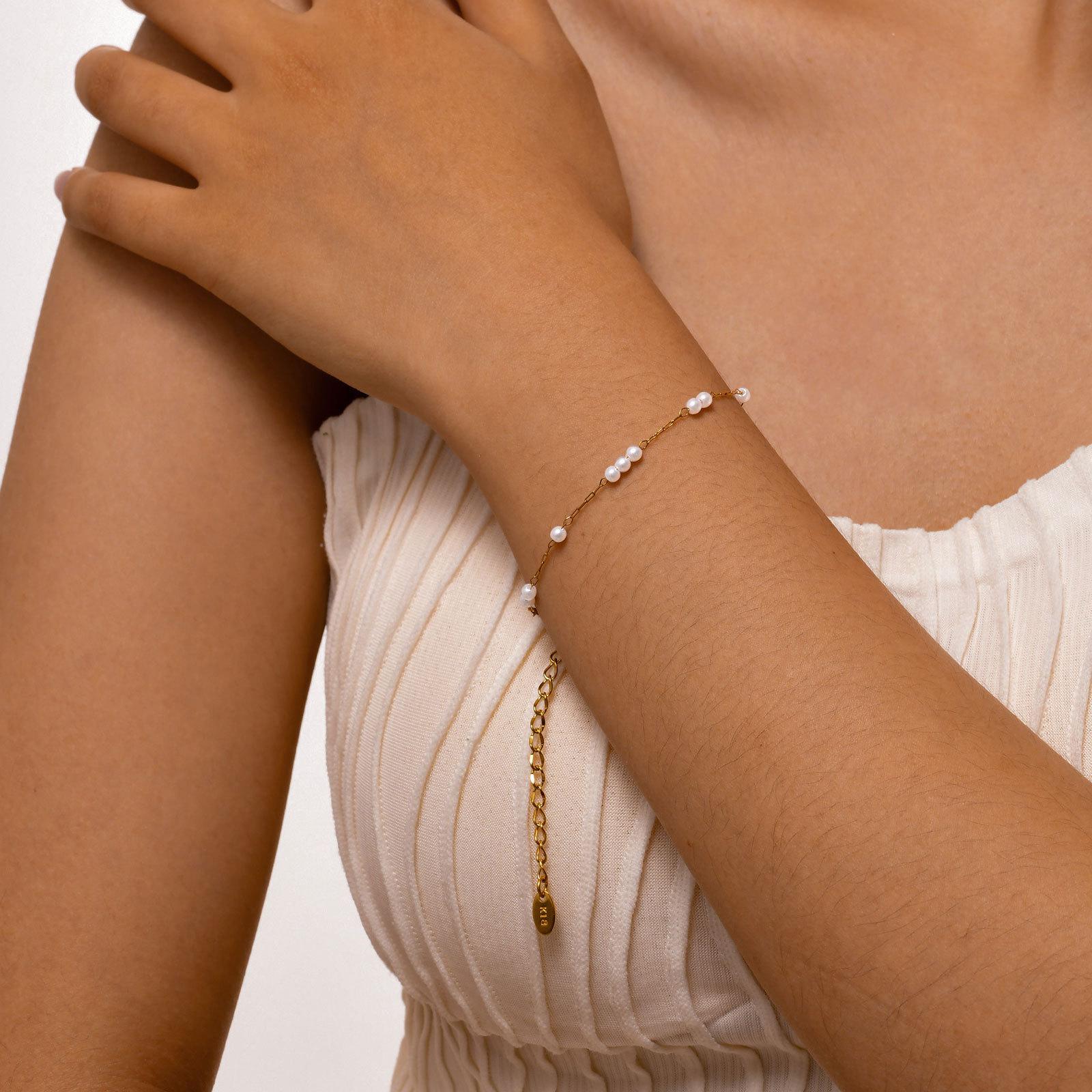 Armband med pärlor – 16 + 5 cm