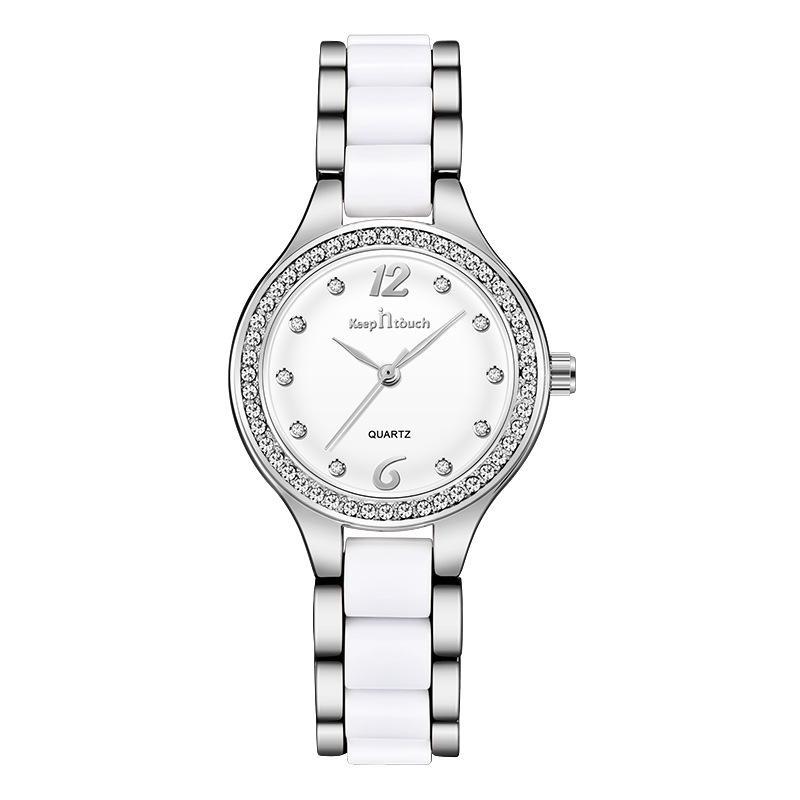 Elegant damklocka med glittrande urtavla – 28 mm