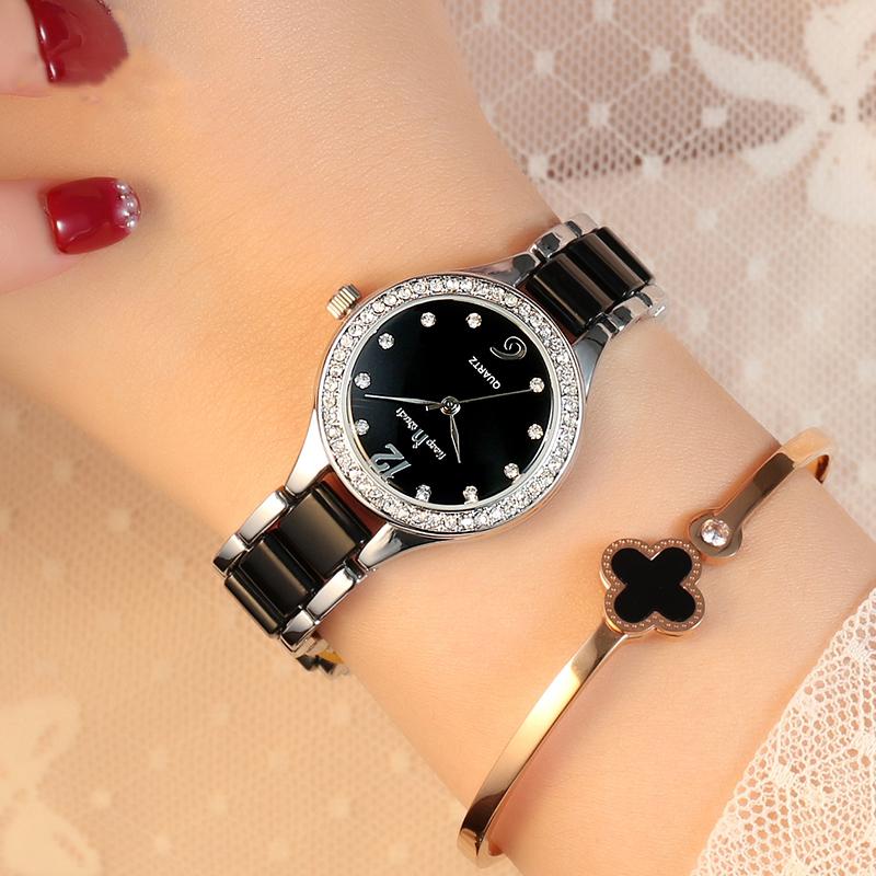 Elegant damklocka med glittrande urtavla – 28 mm
