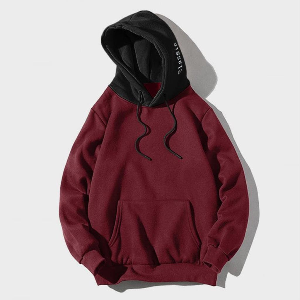 Hoodie för herr med luva i kontrastfärg