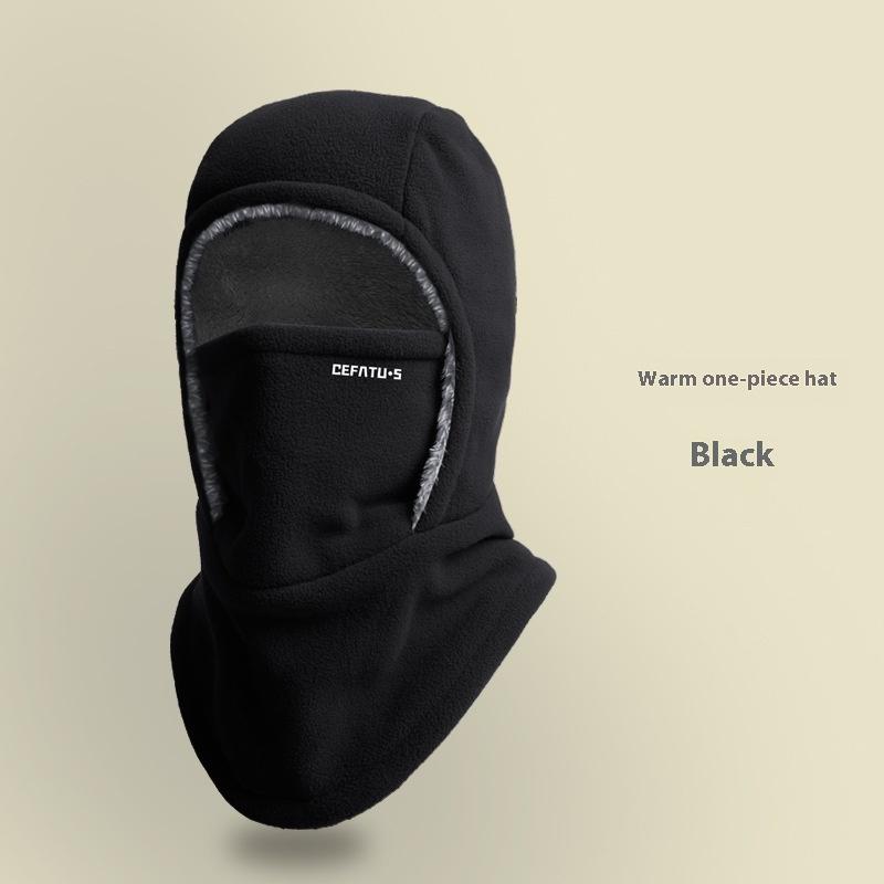 Huva med halsvärmare i fleece – vindtät och varm