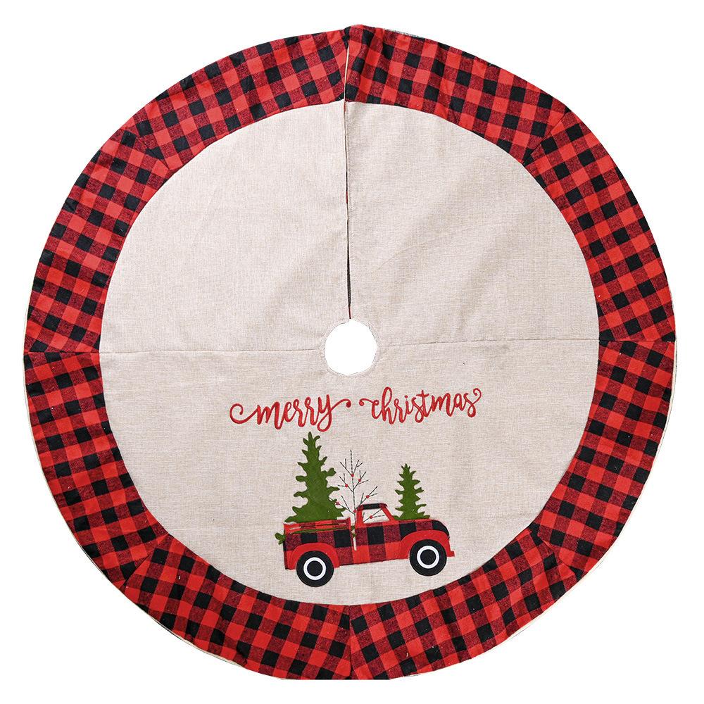 Julgransmatta i linnelook – 120 cm i diameter