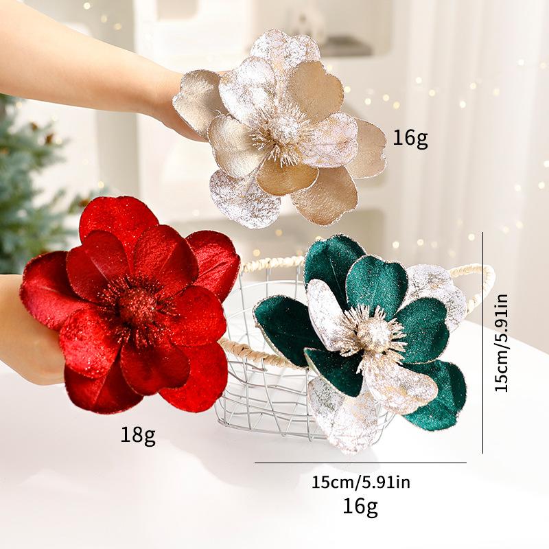 Julstjärneblomma i flanell till granen – 15 cm