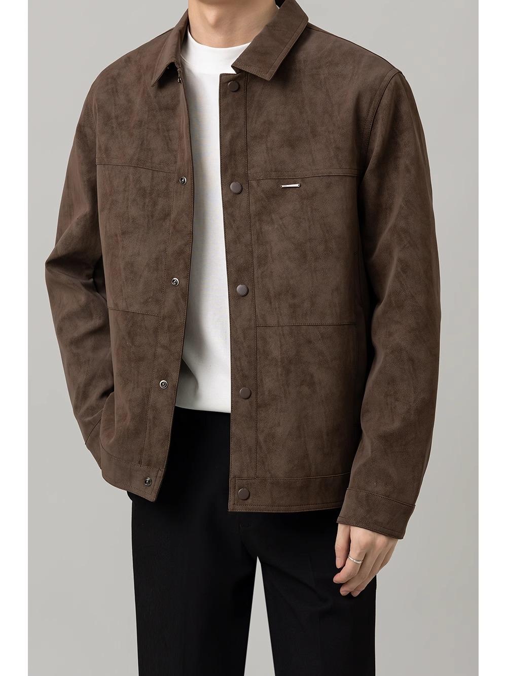 Kort jacka för herr i lös modell – khaki eller svart