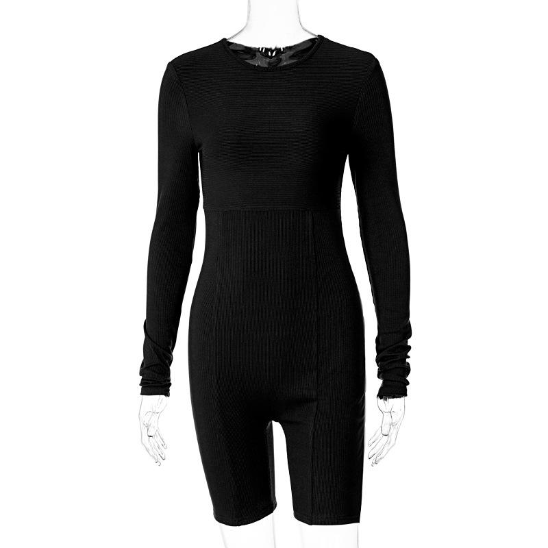 Långärmad stickad jumpsuit för yoga och träning