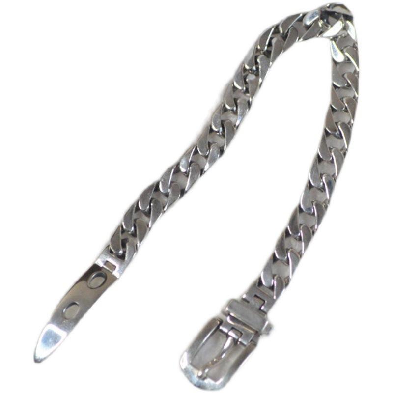 Länkarmband med spänne som ett bälte – silverfärgat, 21 cm