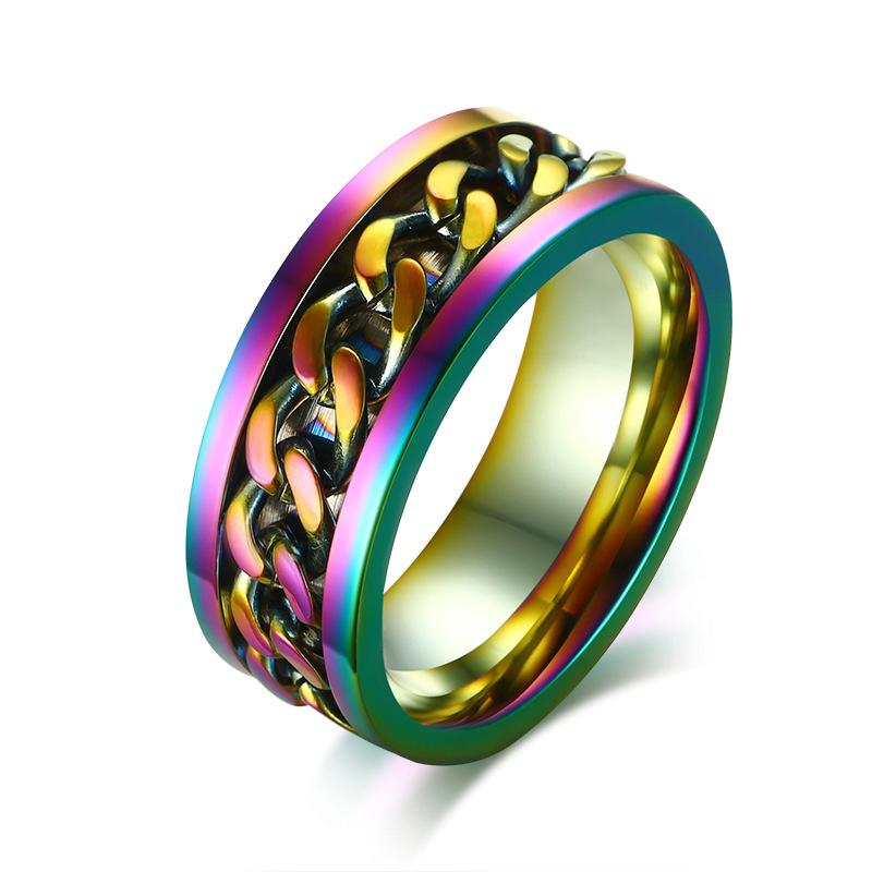 Ring med snurrande mittdel i titanstål