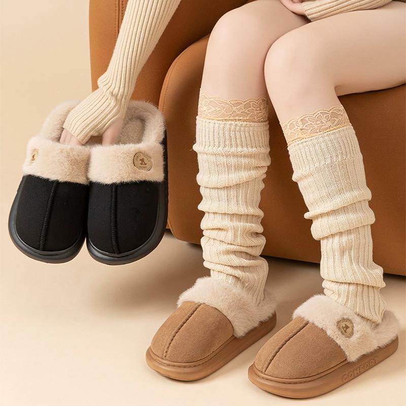 Varma plyschtofflor med tjock sula – unisex