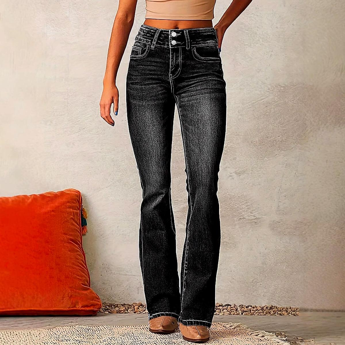 Utsvängda jeans med smal passform – dam