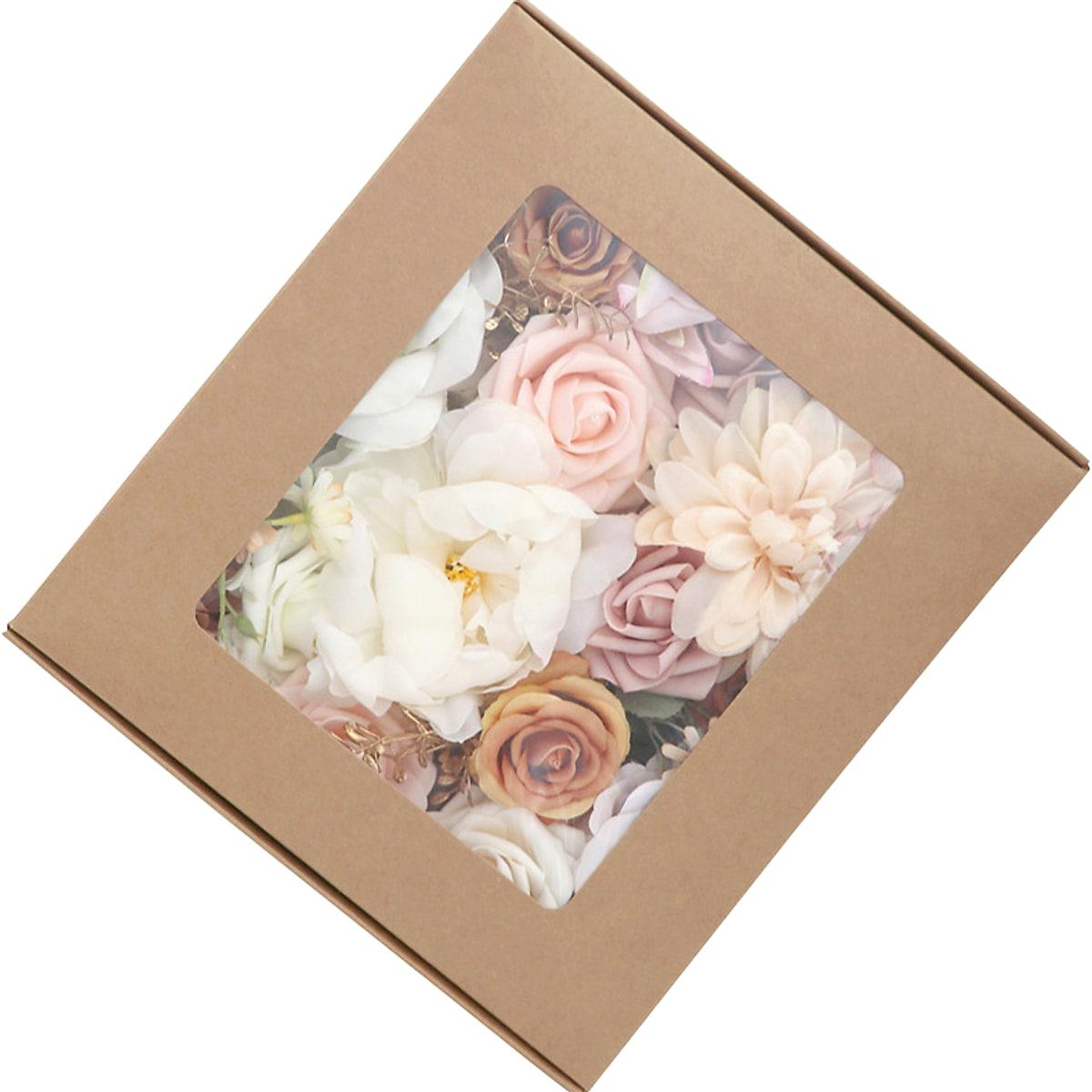 Konstgjorda blommor i låda – rosor eller dahlior
