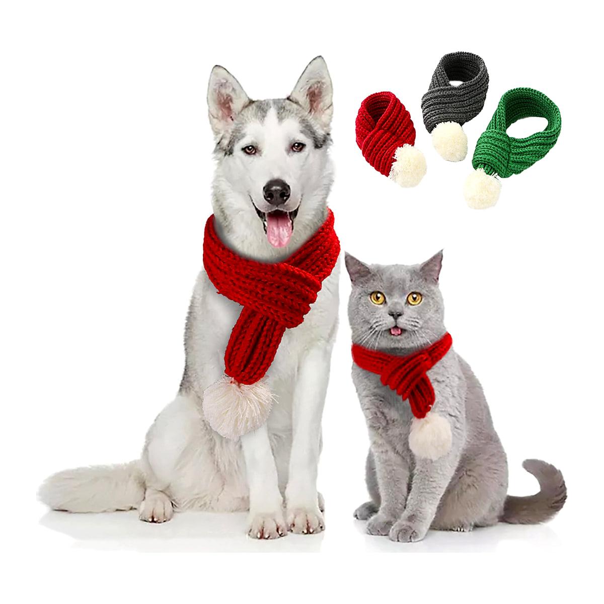 Julhalsduk för hund och katt i akryl – fyra färger