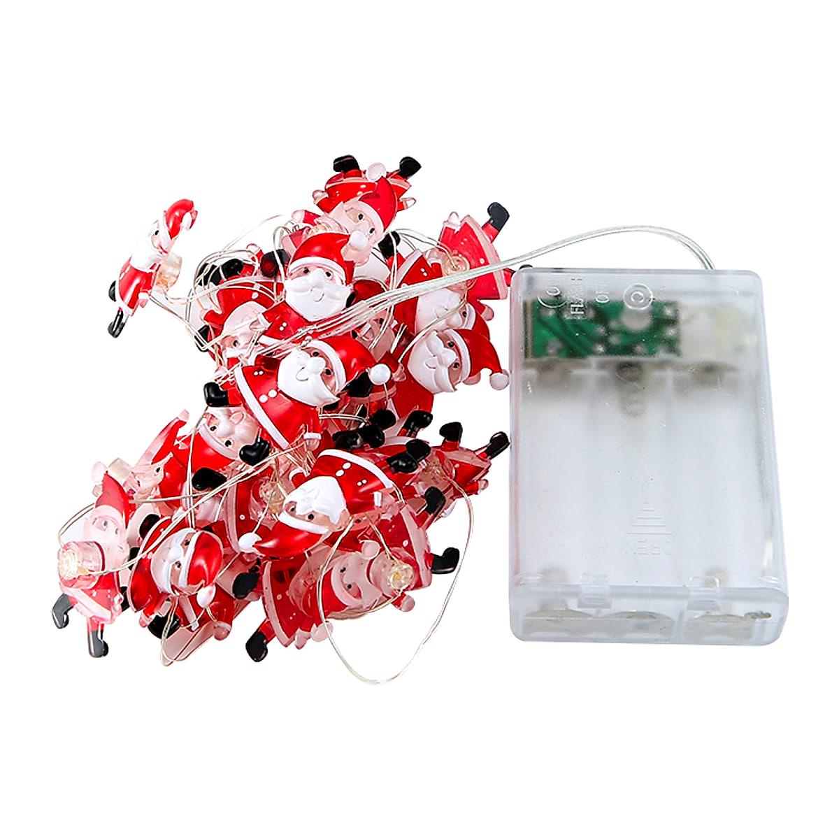Ljusslinga med julfigurer – 2 m, 20 lysdioder, batteripaket