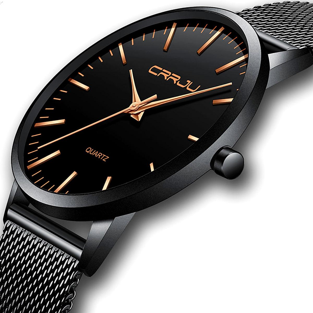Armbandsur med stål- eller läderarmband – unisex