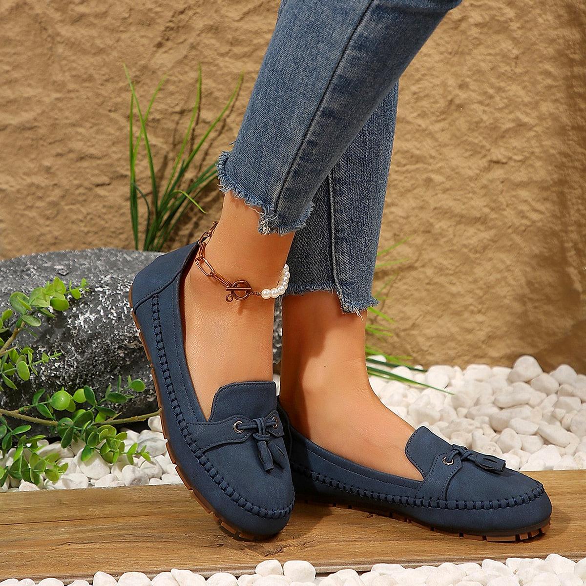 Loafers för dam med rund tå – låg klack