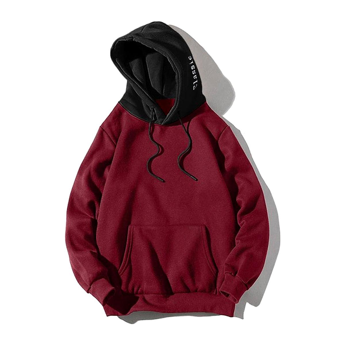 Hoodie för herr med luva i kontrastfärg